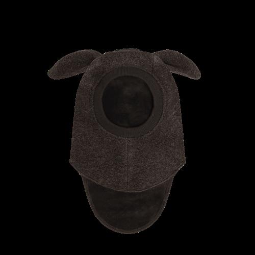 Huttelihut Balaclava Af Uld Dark Brown Melange  Dark Brown Melange-52 cm  Brun  52 cm