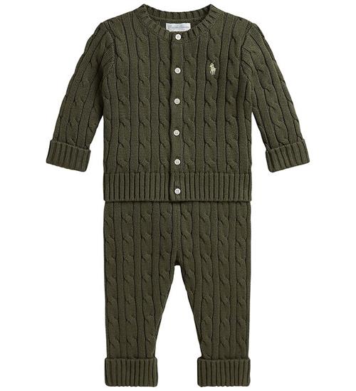 Polo Ralph Lauren Sæt - Cardigan & Bukser - Strik - Cruise Olive