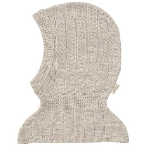 Copenhagen Colors Rib Knitted Balaclava In Merino Wool  Pale Cream Melange 48/50 cm Uld Creme  48/50 cm  Drenge, Piger