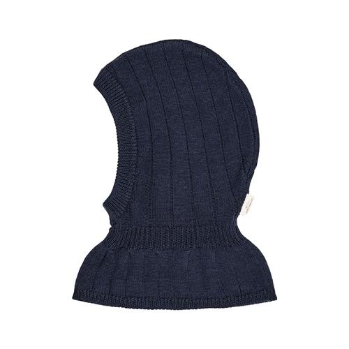 Copenhagen Colors Rib Knitted Balaclava In Merino Wool  Navy Navy 48/50 cm Uld Marineblå  48/50 cm  Drenge, Piger