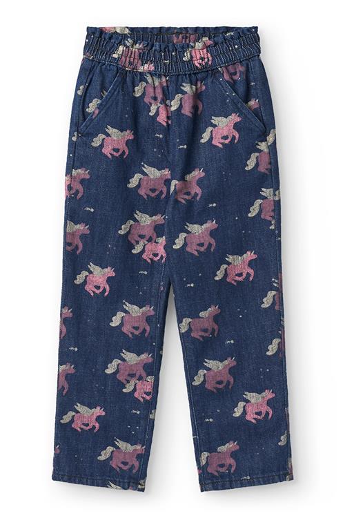 Copenhagen Colors Unicorn Denim Jeans Frill At Waist Dark Unicorn Wash-122 cm  Blå  122 cm  Piger