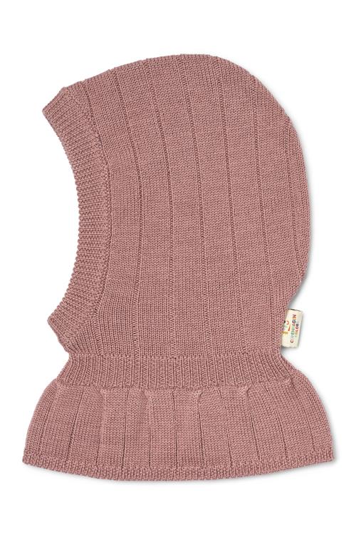 Copenhagen Colors Merino Rib Knitted Balaclava Winter Rose-52/54 cm  Lyserød  52/54 cm  Piger