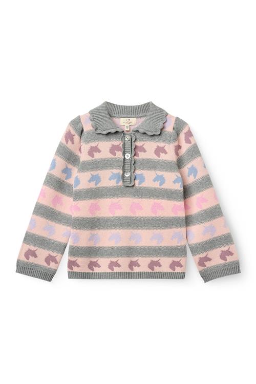Copenhagen Colors Unicorn Pattern Ls. Blouse W. Collar Unicorn-98 cm  Lyserød  98 cm  Piger