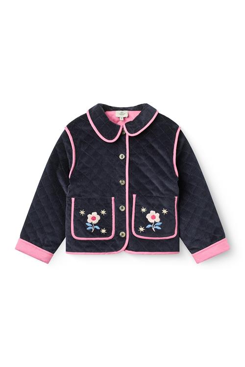Copenhagen Colors Quilted Corduroy Jacket W. Embroidery Navy-122 cm  Marineblå  122 cm  Piger