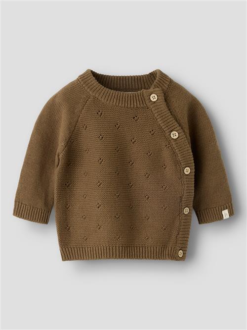 Lil’ Atelier Nbnlaguna Ls Wrap Knit Lil Teak Teak 56 cm  Brun  56 cm  Drenge, Piger