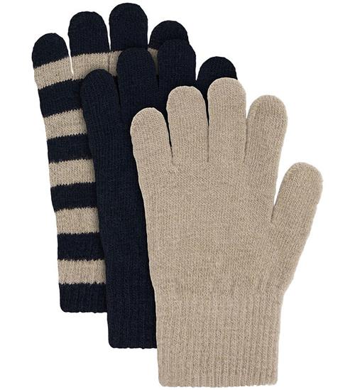 Minymo Handsker - Uld - 3-pak - Dark Sapphire