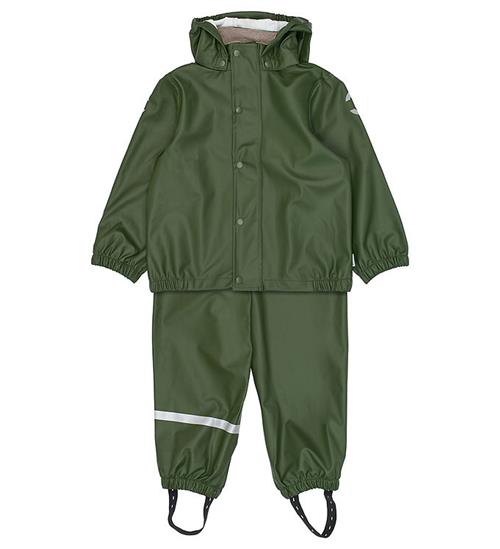 Mikk-Line Regntøj m. Seler - PU - Recycled - Kombu Green