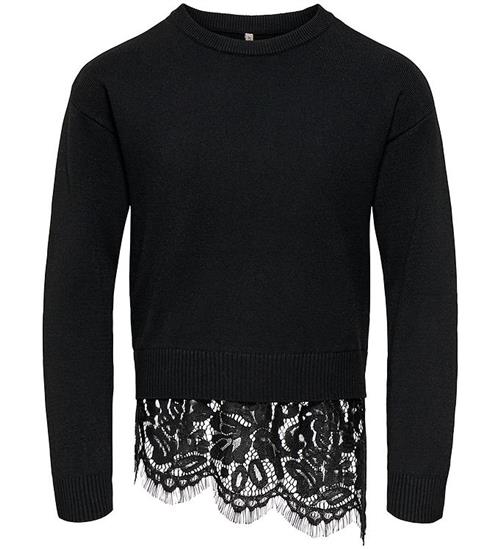Kids Only Bluse - Strik - KogEvie - Black/Black Lace
