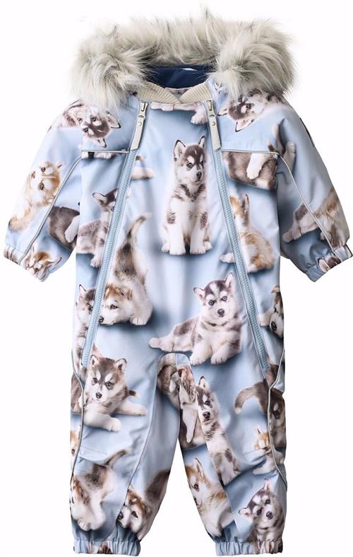 Molo Pyxis Fur Baby Snowsuit Husky Cubs Husky Cubs 98 cm  Blå  98 cm  Drenge, Piger