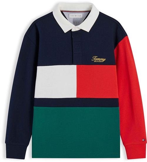 Tommy Hilfiger Rugby-poloskjorte Med Lange Ærmer Dark Blue Blocking  Dark Blue Blocking 8 Y  Blå  8 år  Drenge, Piger