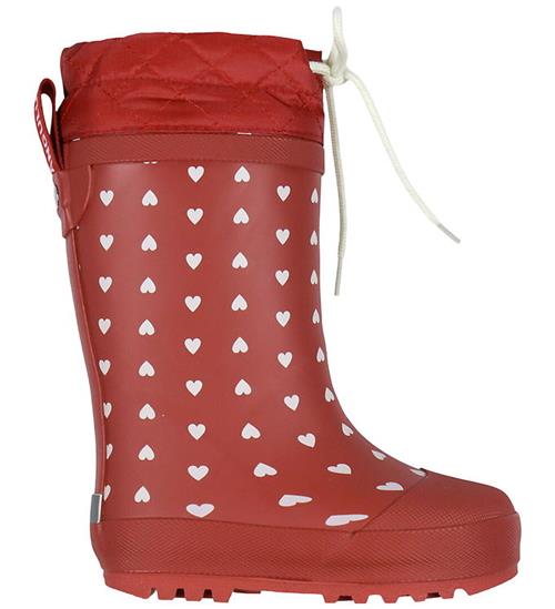 Angulus Gummistøvler m. Uldfor - Red Hearts
