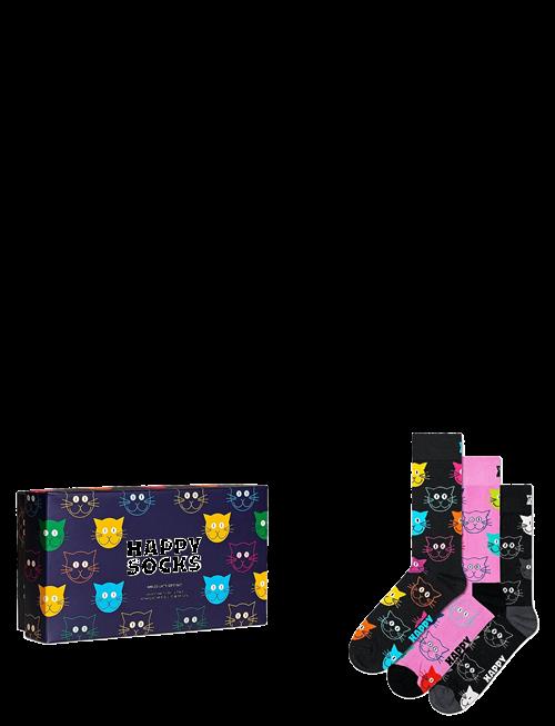 Happy Socks | 3-Pack Mixed Cat Socks Gift Set | 41-46
