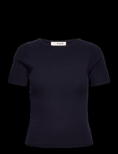 A-View | Rib Knit Short Sleeve Top | M