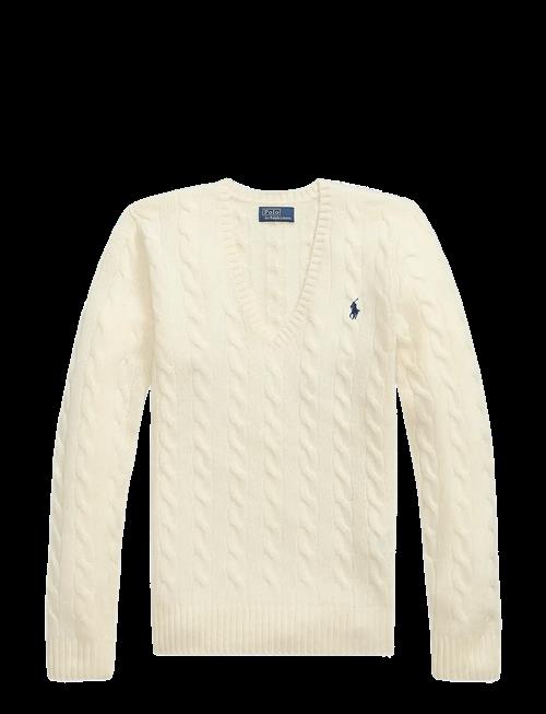 Polo Ralph Lauren | Cable-Knit Wool-Cashmere V-Neck Sweater | XS