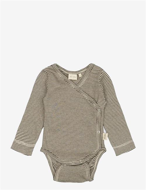 Petit Piao | Ppdian Body L/S Fold Over Stripe Nb Noos | 62