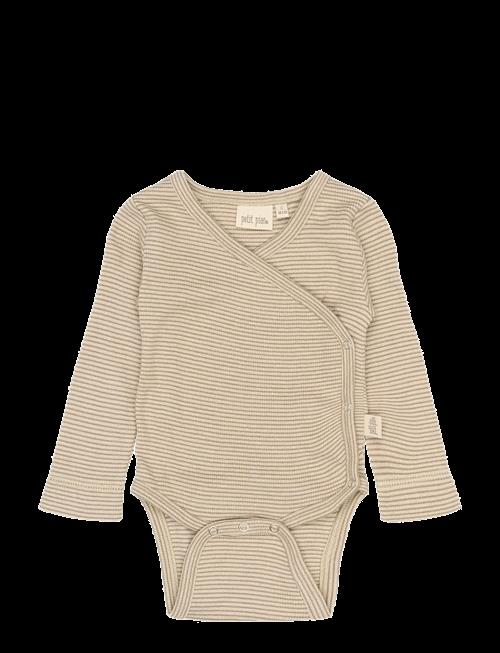 Petit Piao | Ppdian Body L/S Fold Over Stripe Nb | 44