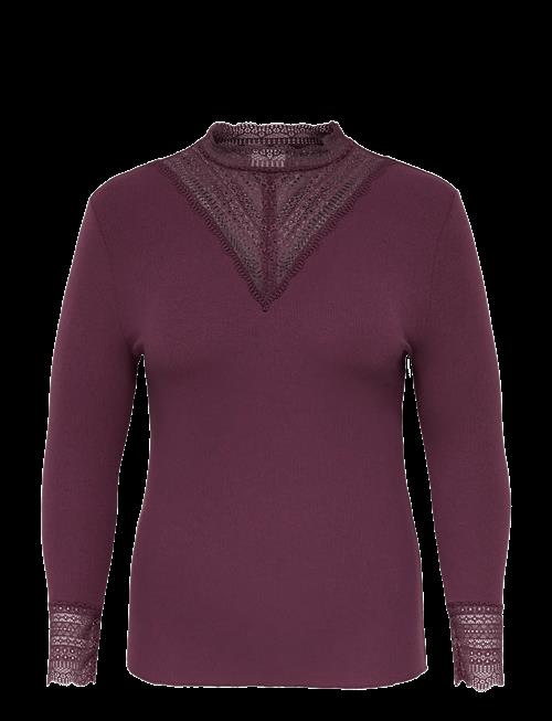 ONLY Carmakoma | Cartilde Rib Lace L/S Top Jrs Noos | 50-52