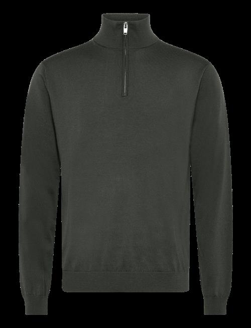 Lindbergh Black | 100 Merino Half Zip Knit | M