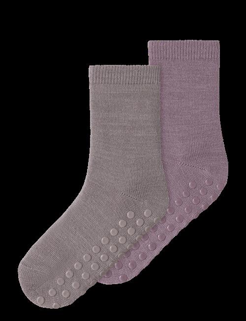 name it | Nmfwak Wo/Bl 2P Sock W/Non Skid | 22-24