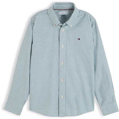 Tommy Hilfiger Flag Oxford Langærmet Skjorte Rural Green Stripes  Rural Green Stripes 6 Y  Grøn  6 år  Drenge, Piger