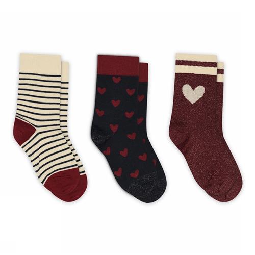 MP Denmark Maja Socks - 3-Pack Karanda Red Karanda Red 29-32 EU  Rød  29-32 EU  Drenge, Piger