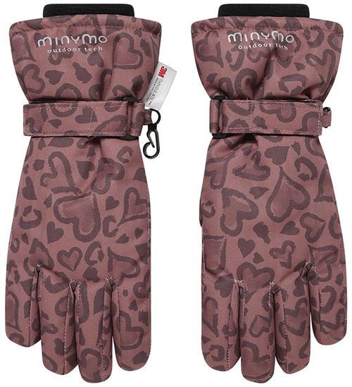 Minymo Hansker m. Fleece - Burlwood m. Leopard
