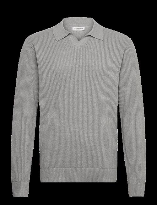 Lindbergh | Ribbed L/S V-Neck Poloribbed L/S V-Neck Polo | XXL