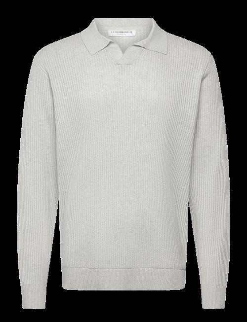 Lindbergh | Ribbed L/S V-Neck Poloribbed L/S V-Neck Polo | L