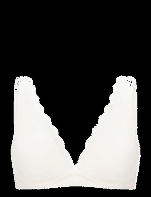 Schiesser | Moulded, Wireless Bra, Off-White Lace - Unique Cotton | B x 85
