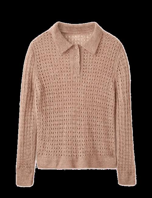 Mango | Openwork Knitted Polo-Neck Sweater | S