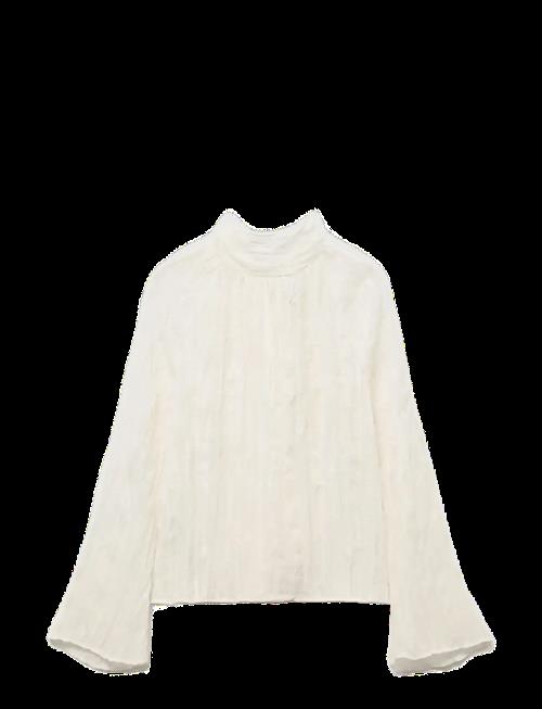 Mango | Bow Textured Blouse | M