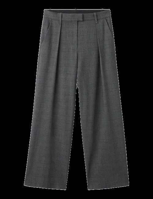 Mango | Pleated Check-Print Suit Trousers | 38