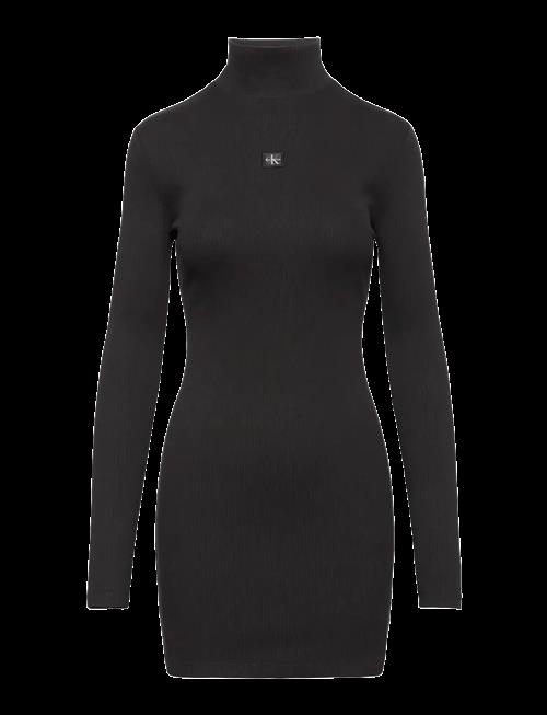Calvin Klein Jeans | Ls Woven Label 2X2 Rib Mini Dres | XS