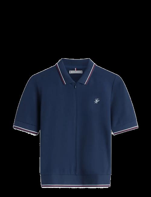 Tommy Hilfiger | Th Script Lyocell Zip Ss Polo | S