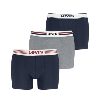 Levis 3P Gift Icon Combi Boxer Marineblå/Grå bomuld Large Herre