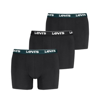 Levis 3P Repeat Logo Boxer Brief Multi Sort/Grøn bomuld Large Herre