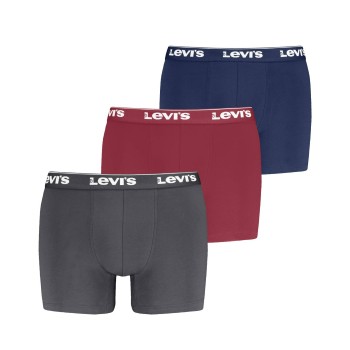 Levis 3P Repeat Logo Boxer Brief Multi Grå/Rød bomuld Large Herre