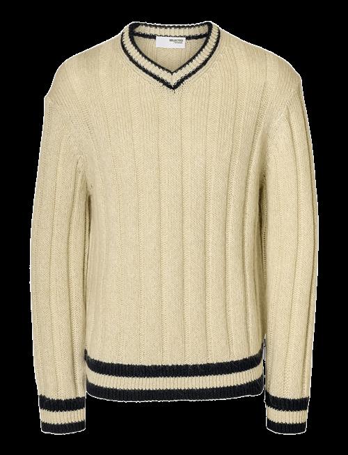 Selected | Slhroy Ls Knit Relaxed Rib V-Neck | M