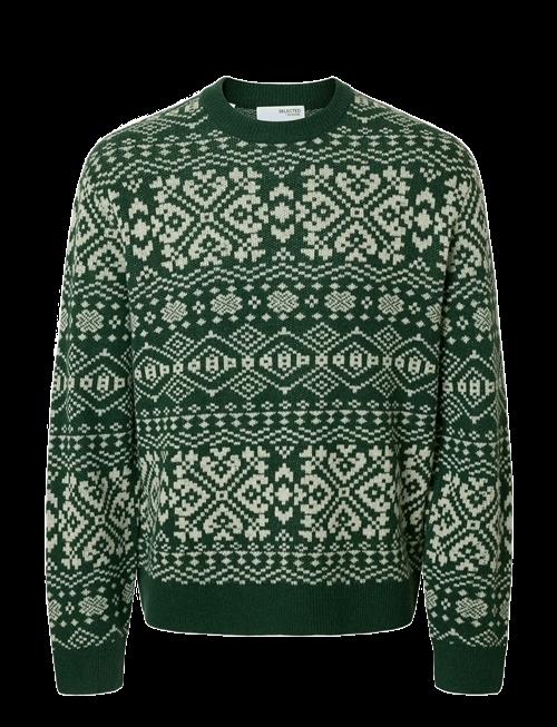 Selected | Slhholger Ls Knit Jaquard Crew Neck | M