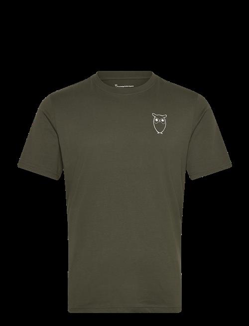Knowledge Cotton Apparel | Alder Owl Chest Print Tee - Gots/Ve | L