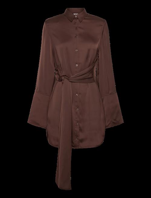 ROTATE | Satin Tie Shirt Dress | 42