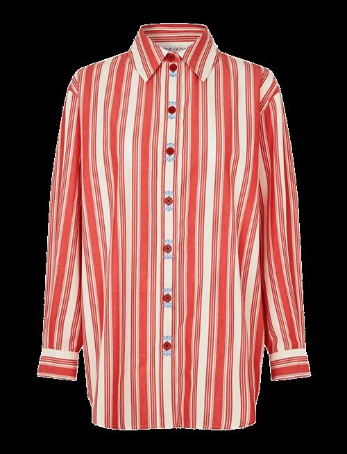 STINE GOYA | Striped Embroidered Cotton, Loose Long Sleeve Shirt | S
