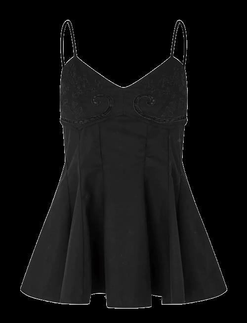 STINE GOYA | Broderie Cotton, Embroidered Bustier Top | XS