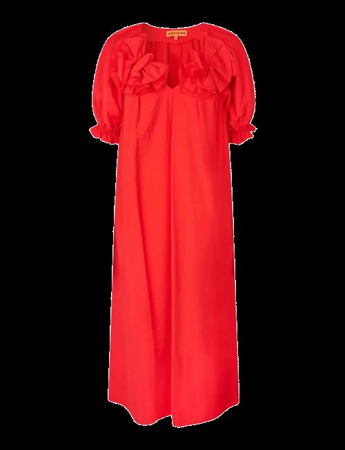 STINE GOYA | Solid Viscose, Puff Sleeve Detail Long Dress | S