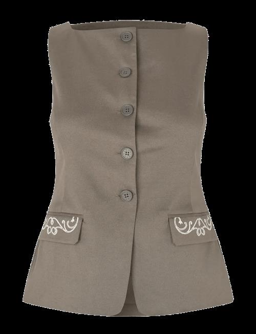 STINE GOYA | Embroidered Canvas, Tailored Tank Vest | M