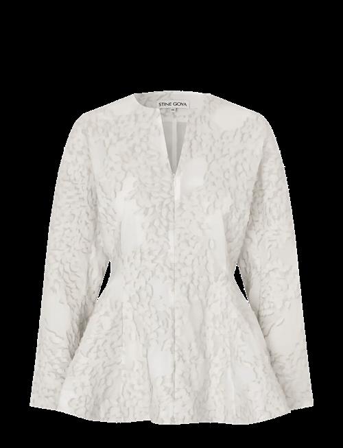 STINE GOYA | Textured Fil Coupe, Flared Hem Zip-Up Top | S