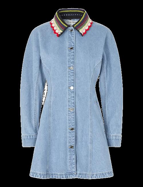 STINE GOYA | Double Rinse Denim, Collared Coat Mini Dress | M
