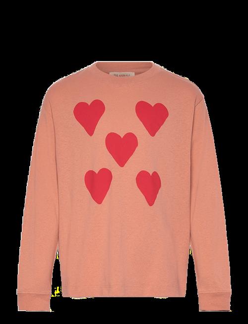THE ANIMALS OBSERVATORY | Hearts Coral Dof Lonf Sleeve T-Shirt | 8 Y