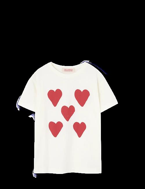 THE ANIMALS OBSERVATORY | Hearts White Rooster T-Shirt | 8 Y