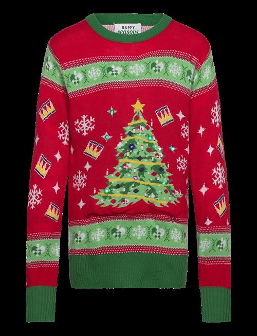 Happy Seasons | Christmas Tree Christmas Sweater Red | 5-6ÅR